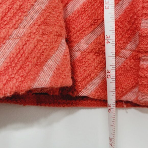 Loft Knit Mini Dress Cap Sleeve Side Tie Waist Orange Stripe Casual Scoop Neck - Picture 9 of 11